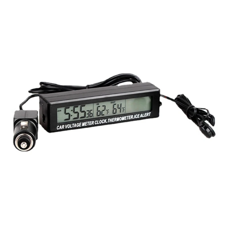 Мини электронные автомобильные часы время авто светящийся термометр