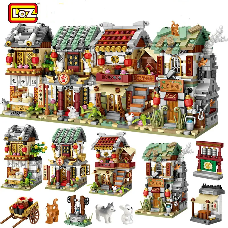 

LOZ 2266pcs Mini Building Blocks Mini Street City China Street Chinese Tradition Architecture Model Bricks Educational Kids Toys