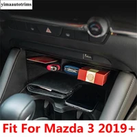for mazda 3 2019 2022 central control storage box pallet armrest container decoration cover trim plastic accessories interior