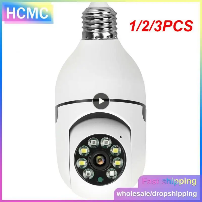 

1/2/3PCS Bulb Surveillance Camera 1mp Night Vision Color 360 Automatic Human Tracking Zoom Indoor Smart Home Security Wifi