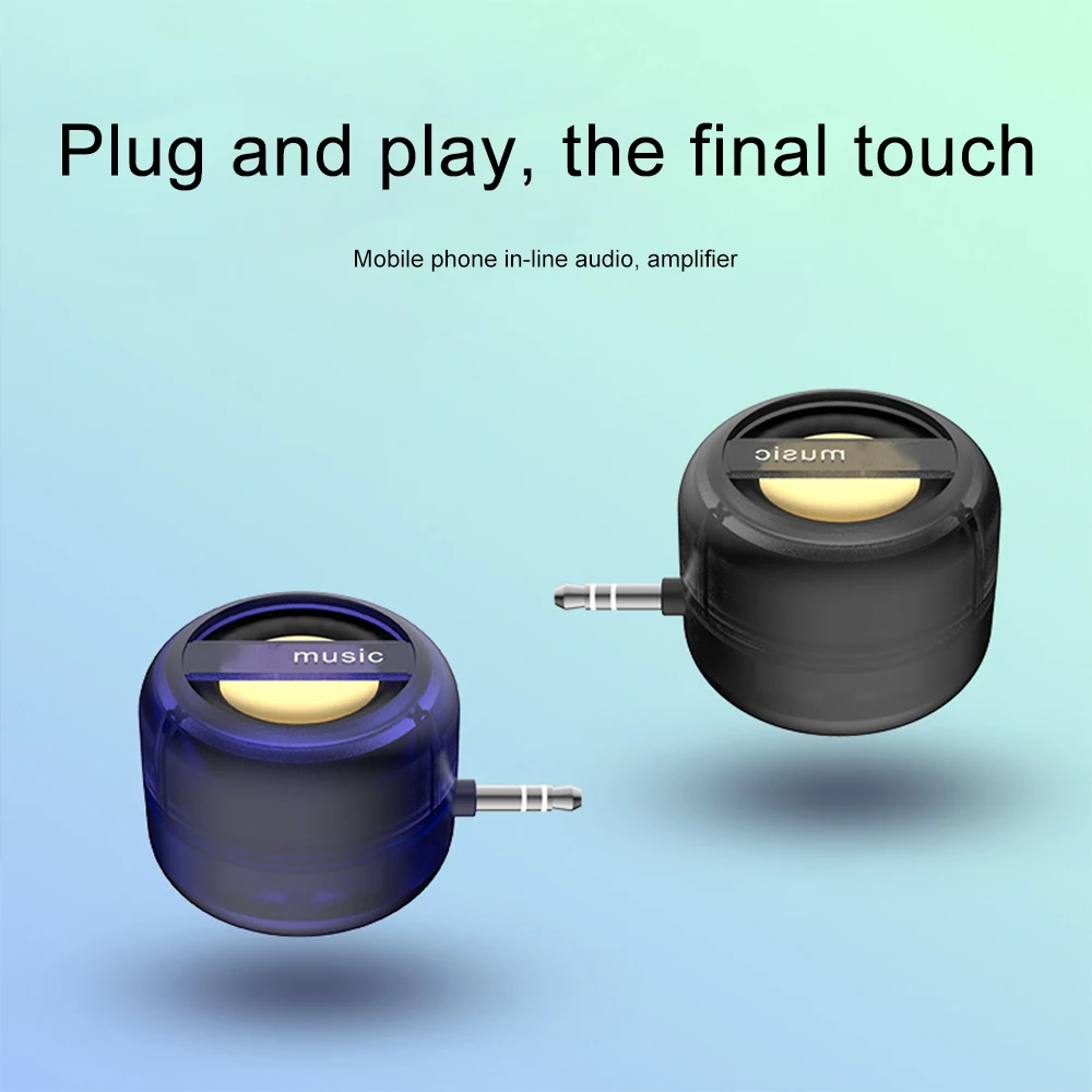 Portable Mini Speaker Universal 3.5mm Jack Mini Sound Box Type-C Plug in Mobile Phone Speaker Amplifier External Wired Speakers