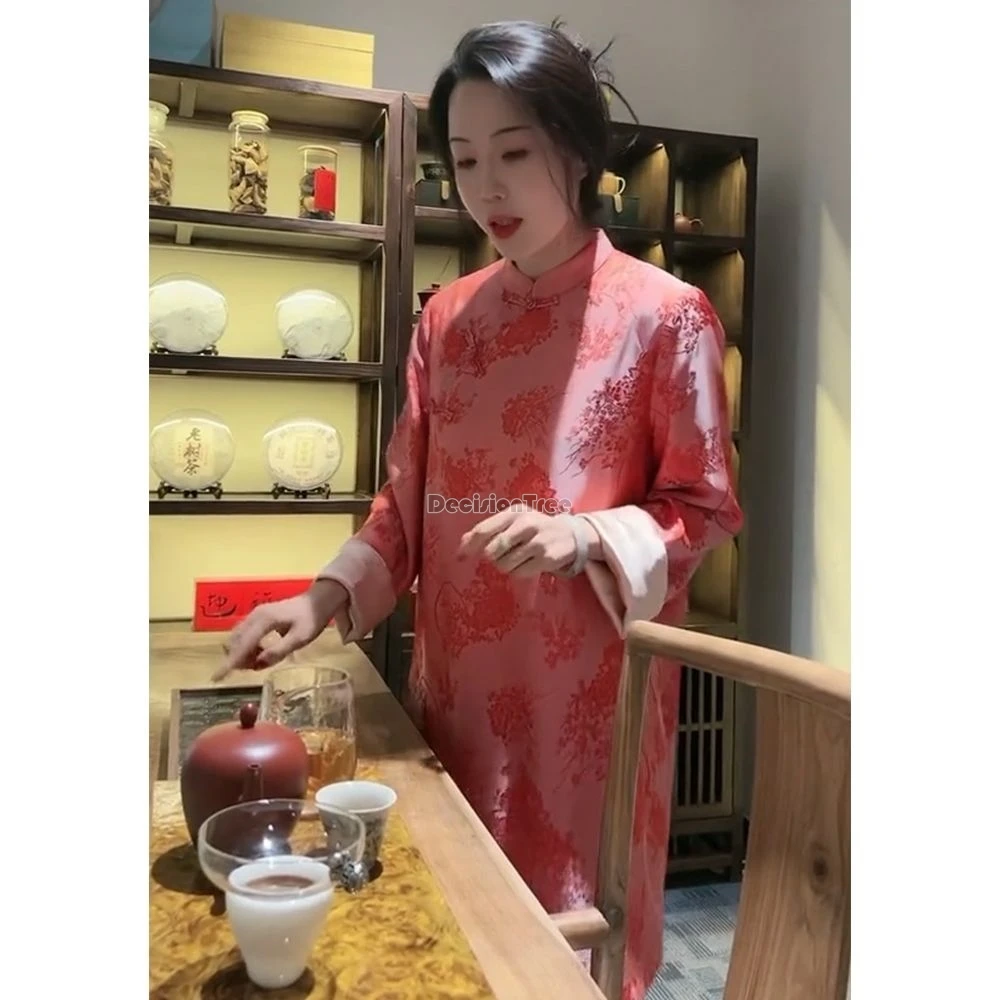 2024 китайский стиль Улучшенный принт с диагональной передней пряжкой Топ Чонсам