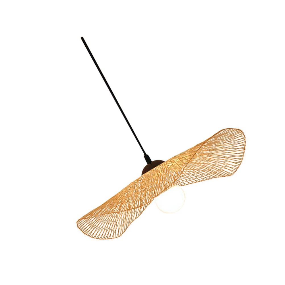 

Chandelier Vintage Pendant Light Delicate Ceiling Lamp Wicker Rattan Simple Hanging