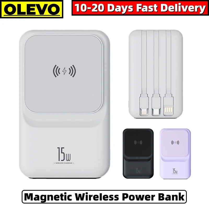 

20000mAh Macsafe Powerbank Magnetic Wireless Power Bank 20W Fast Charger For iPhone 12 13 14 15 External Auxiliary Battery Pack