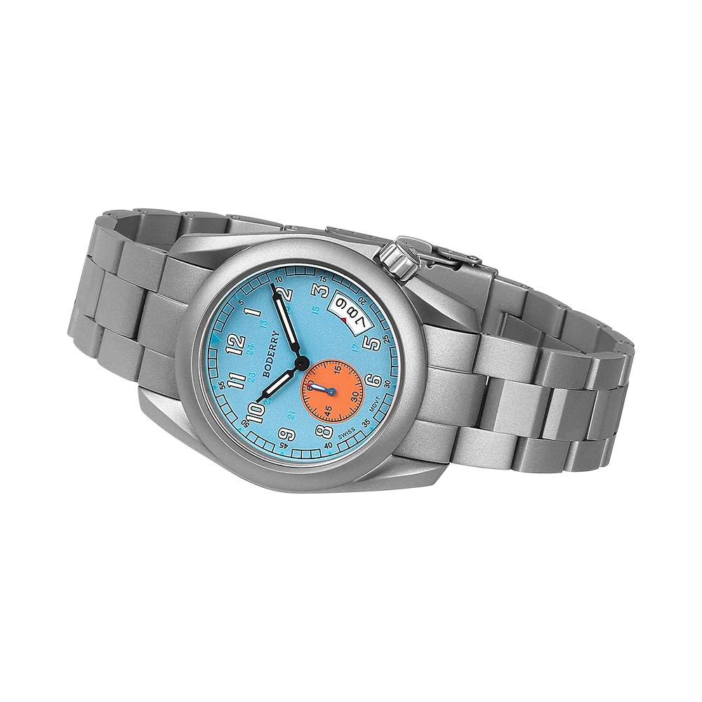 Фото Boderry Field Watch Титановые кварцевые часы VOYAGER 38 Мужские водонепроницаемые часы 100 м Военные спортивные светящиеся деловые наручные часы №4