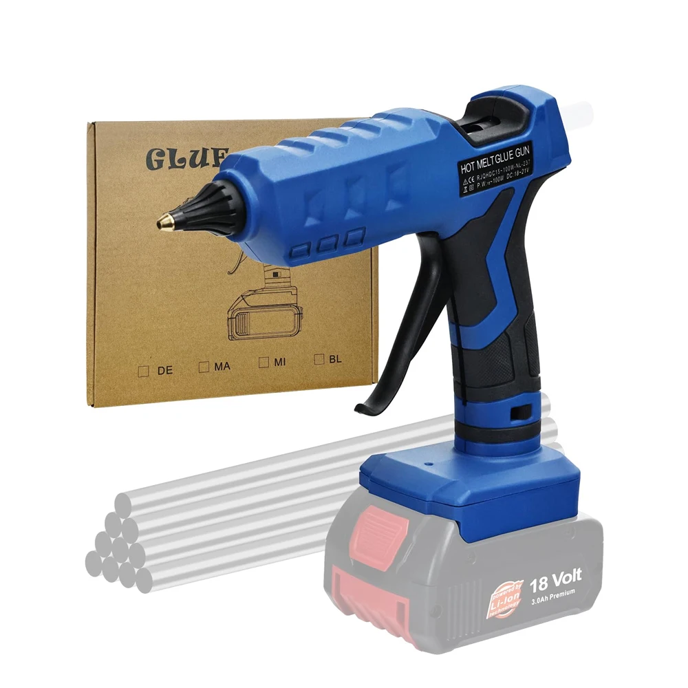 

Пистолет клеевой беспроводной, 100 Вт, 18 в, 10 шт., 11 мм