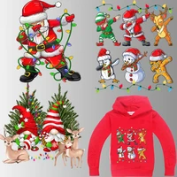 iron on transfer stickers clothes patch thermo transfers patches for jacket child t shirt stripes on cloth cute christmas santa