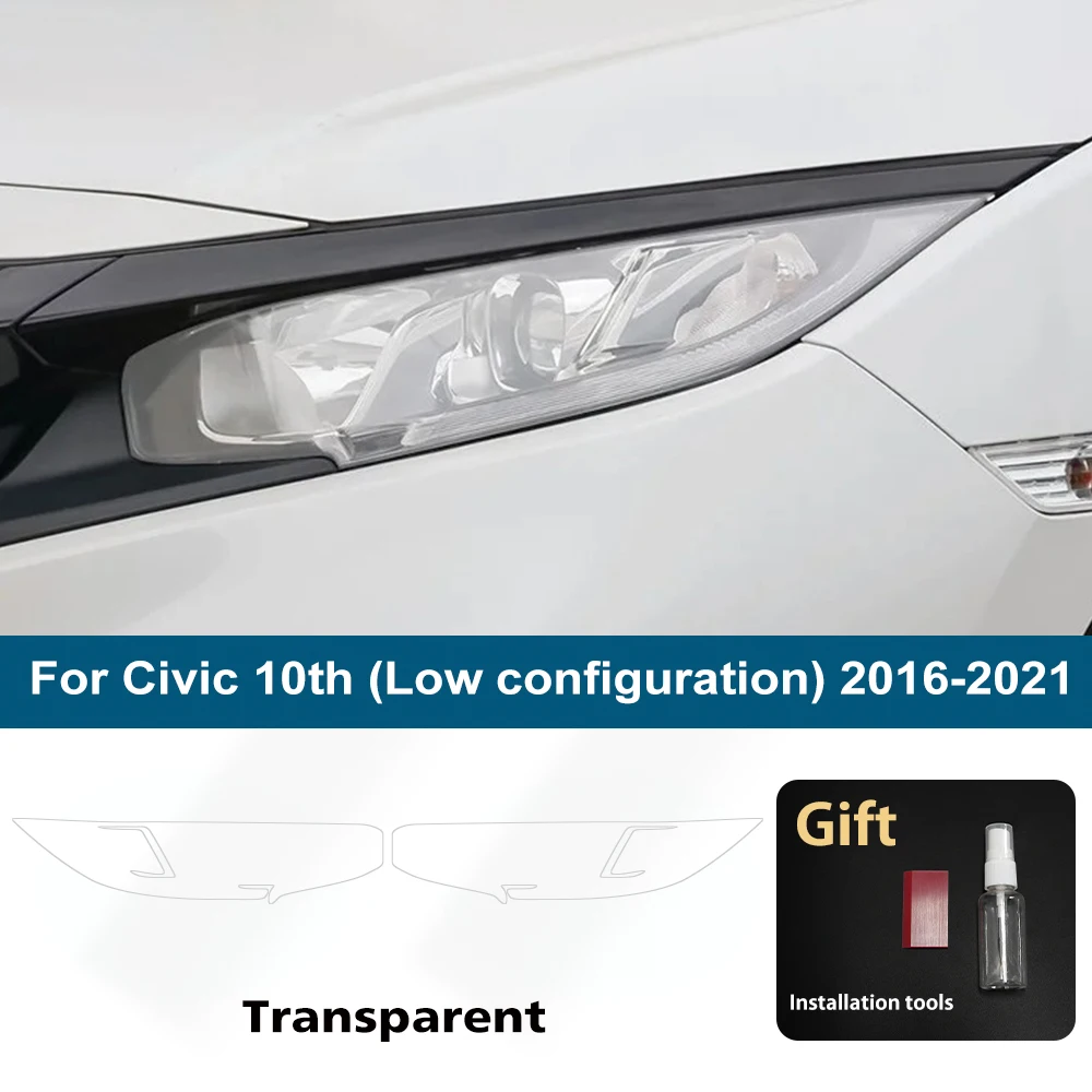 

Защитная пленка TPU PPF для фар Honda Civic 10-го и 11-го поколений (2016-2026), дымчато-черная виниловая пленка, предварительно вырезанная, с защитой от царапин, индивидуальная посадка