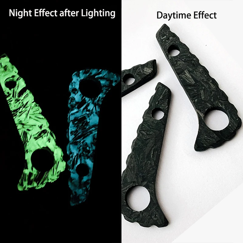 1pc Resin Carbon Fibre Knife Luminous Spine Keel Back Spacer for Spyderco Paramilitary 2 C81 Para2 Noctilucent Handle Make Parts