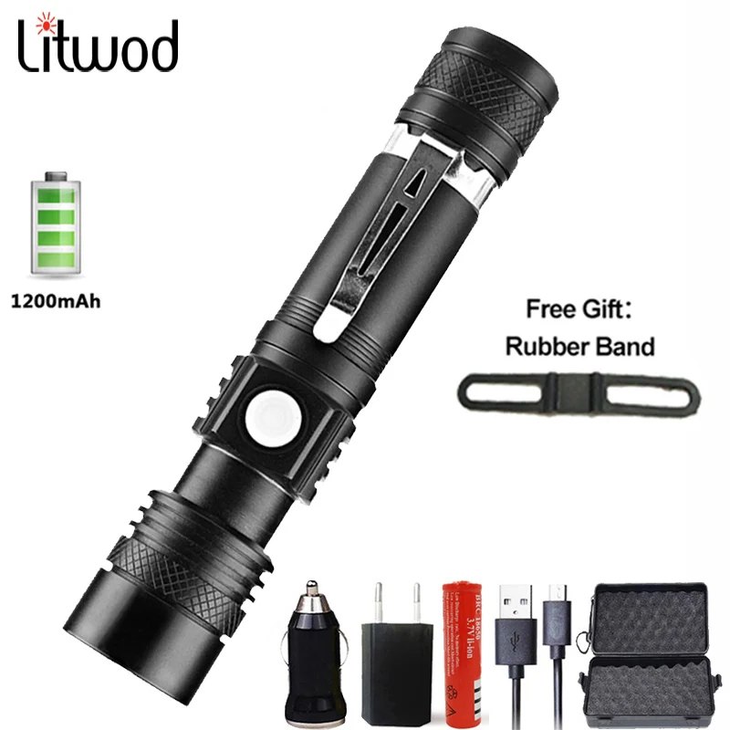 

Светодиодный водонепроницаемый фонарик с шариками XM-L T6, 5000 лм, 3 режима