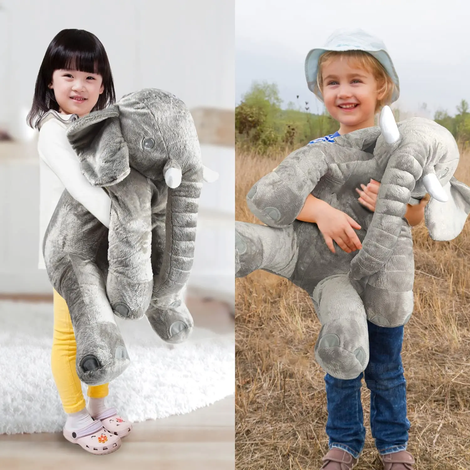 

40cm Height Large Plush Elephant Plush Toy Kids Sleeping Back Cushion Cute Stuffed Soft Elephant Baby Accompany Doll Xmas Gifts