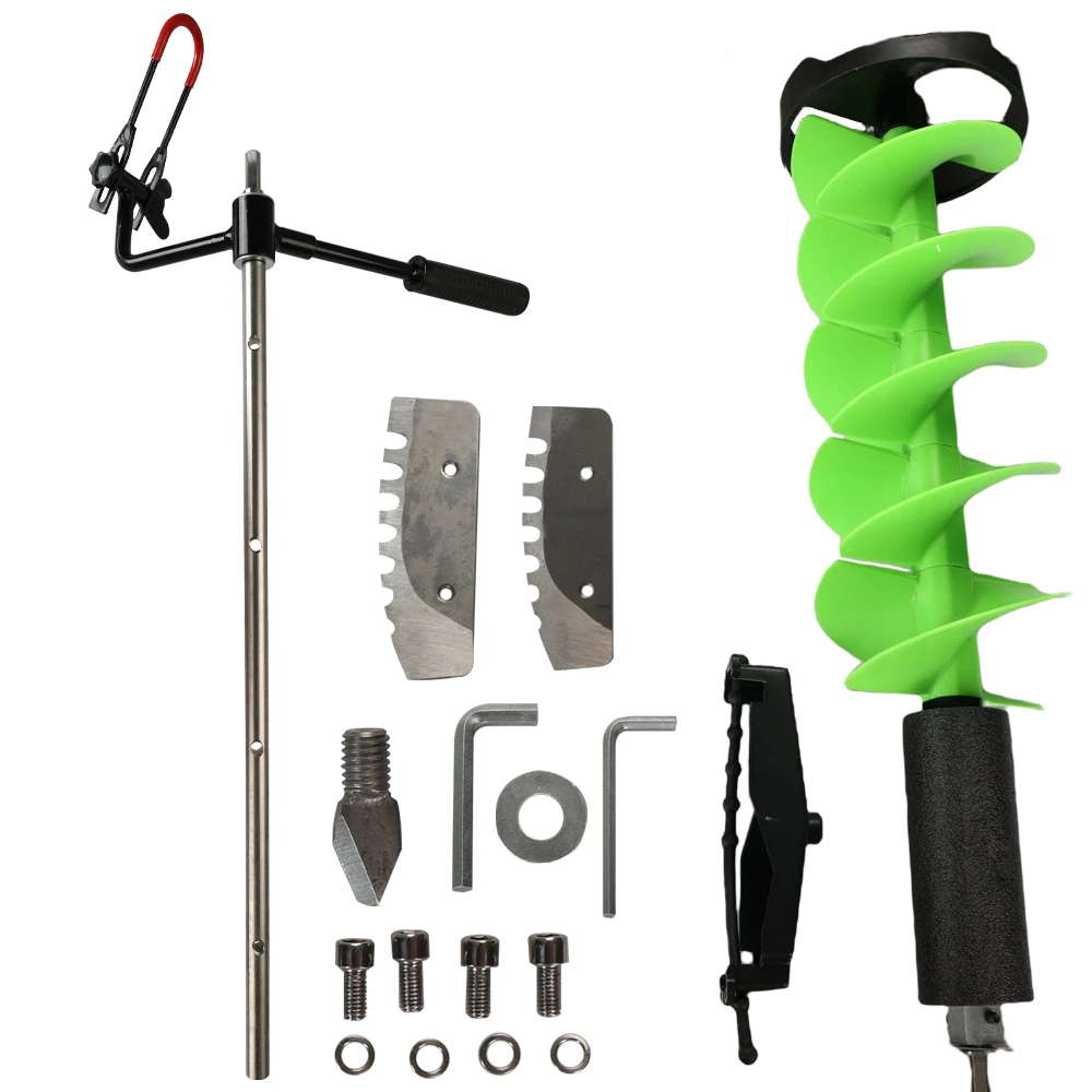 

Ice Fishing Auger, Floating Nylon Ice Drill Auger, With Centering Point Blade, 70 Cm Extension Rod, 3 Adjustable Depths