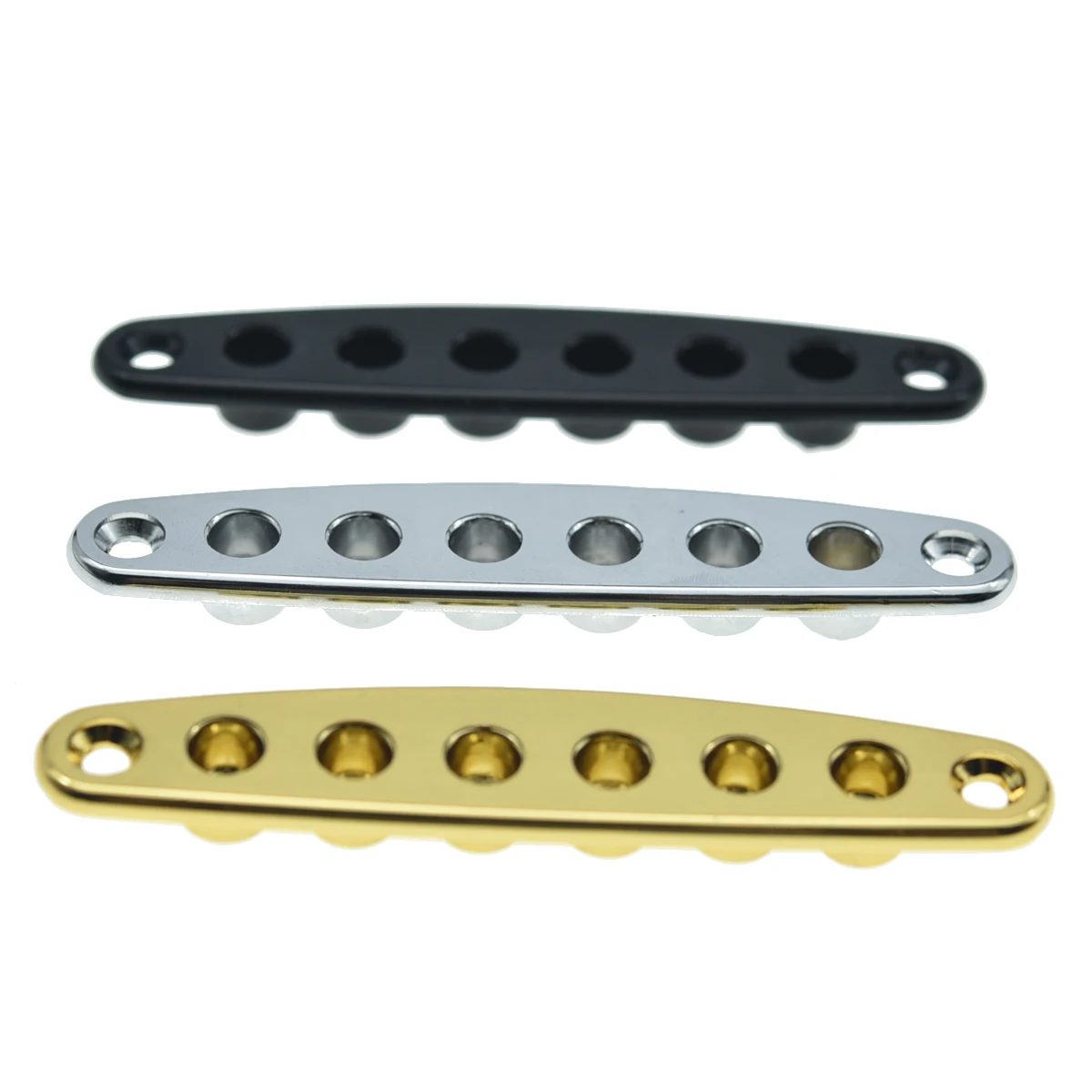 

KAISH Guitar Bridge String Thru Body Ferrule Plate Guitar String Ferrules String Bushing Plate for Electric Guitar Chrome
