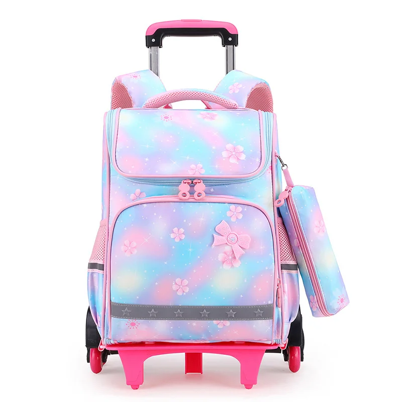 "2021 Детские рюкзаки на колесах, съемные детские школьные сумки с 3 колесами для лестниц, детские сумки-тележки для багажа и книг"