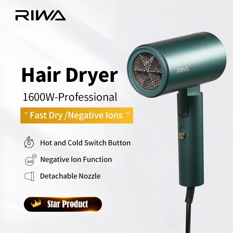 

Профессиональный электрический фен для волос, 1600 Вт, мощный вентилятор для салона, портативный Сушилка горячим и холодным воздухом, Анионны...