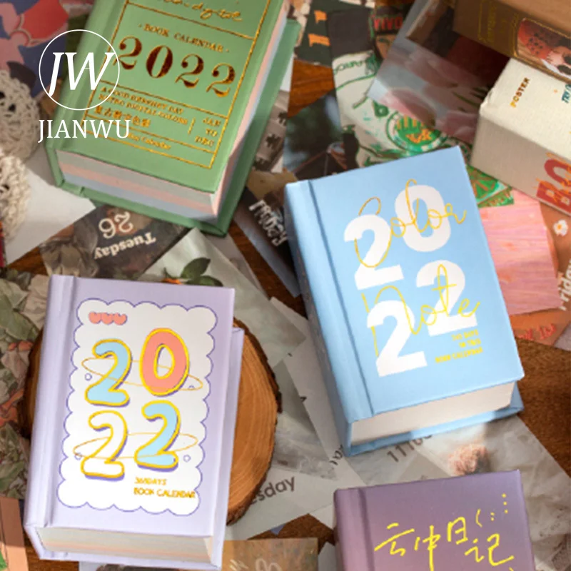 JIANWU 384 шт несколько стилей ретро милый мини-календарь 2022 Tearable материал Note