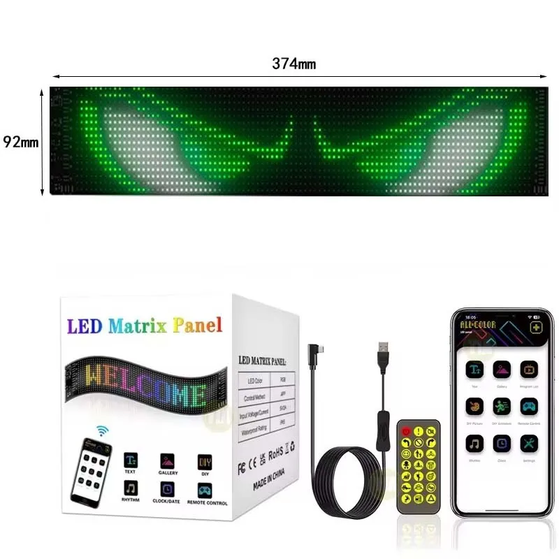 

Свет Devil Eyes для автомобиля, светодиодная матричная пиксельная панель, ночник, сделай сам, программируемый гибкий светодиодный дисплей для грузовика, автомобиля Audi a6 BMW f10