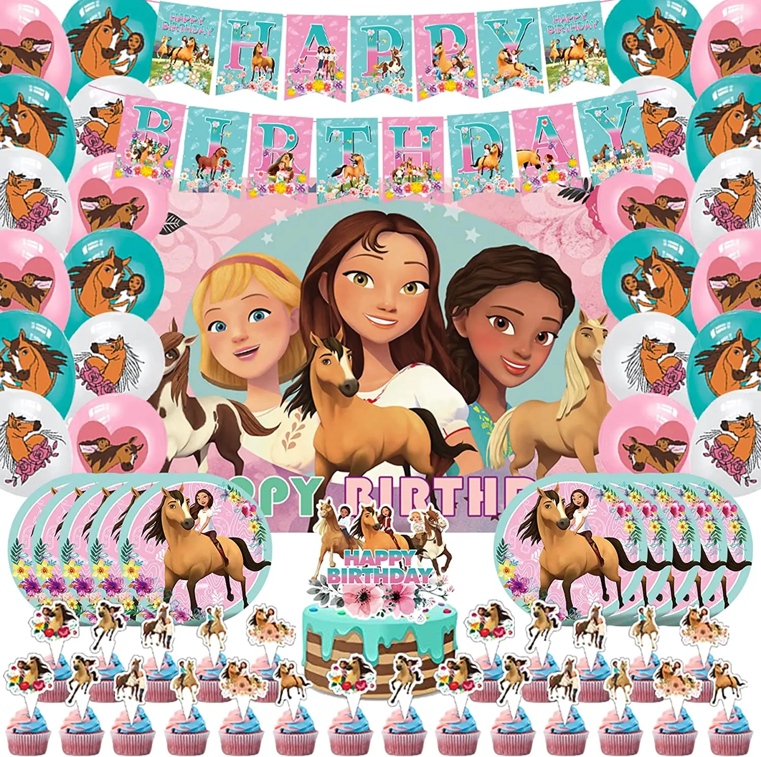 Принадлежности для вечеринки в честь Дня рождения девочек товары виде