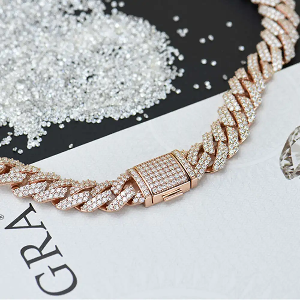 Ожерелье в стиле хип-хоп на заказ стерлинговое серебро 925 пробы ширина 10 мм 12 Ced Out