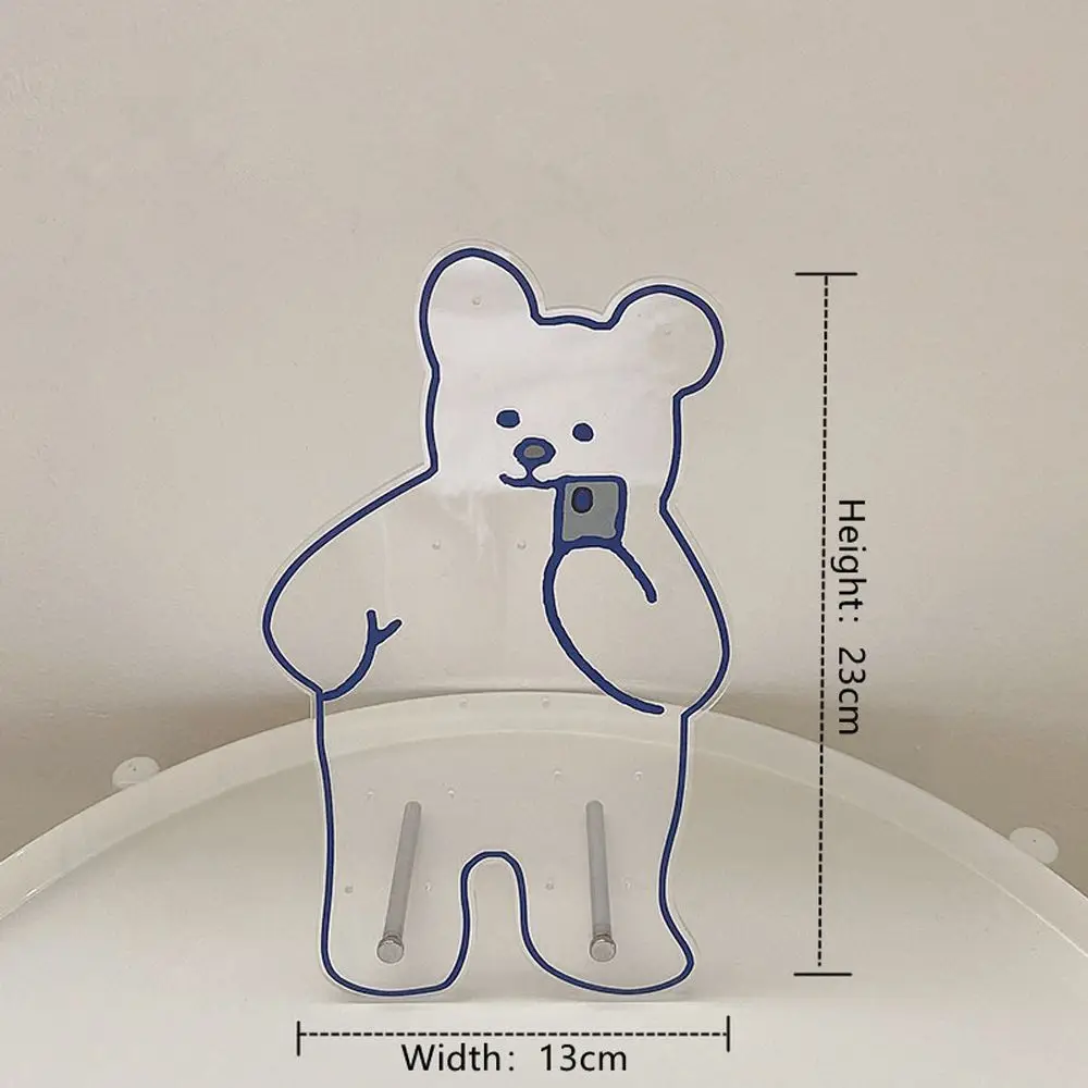 Cute Bear Transparent Earring Display Rack Hanging Storage Rack Acrylic Earring Accessories Mall Organizer Earring Support Decor