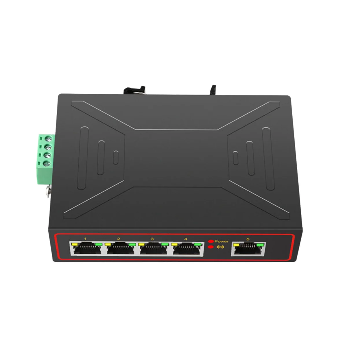 

5 Ports 100M Industrial Network Switch RJ45 Hub Internet Splitter RJ45 Switch Plug and Play DIN Rail Type Enhance