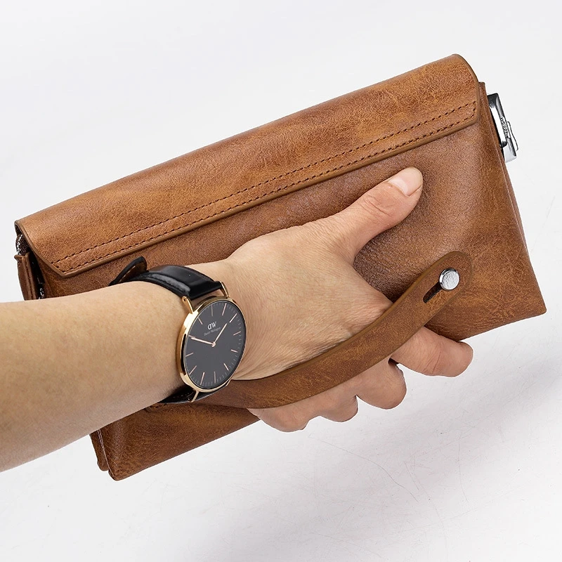 

Брендовые клатчи, сумки, мужская сумка-книжка для телефона и ручки, высококачественные кошельки из искусственной кожи, винтажная ручная сумка для мужчин с отделениями для карт 2023