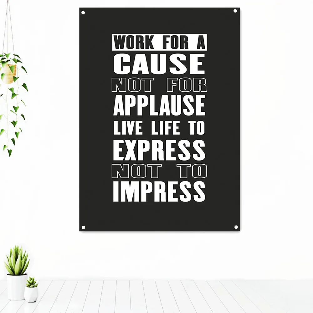 

WORK FOR A GAUSE. Office Decor Wall Art Tapestry Motivational Phrases Poster Banners Flag Inspiring Words Artwork Home Decor