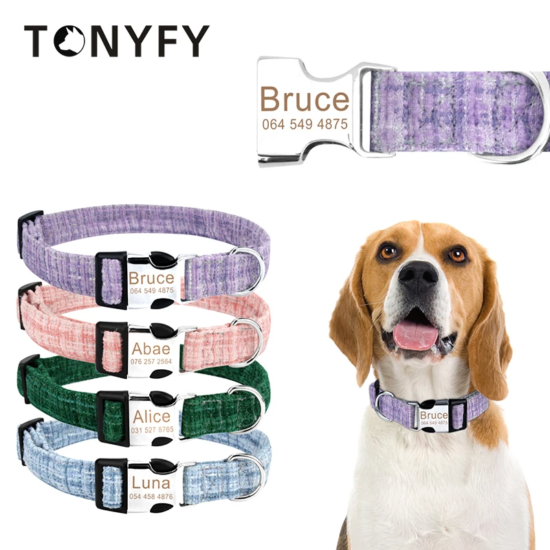 

Personalised Dog Collar Adjustable Free Carved Dog Information Name Collar Gender-Neutral Universal Dog Collar Puppy Collars