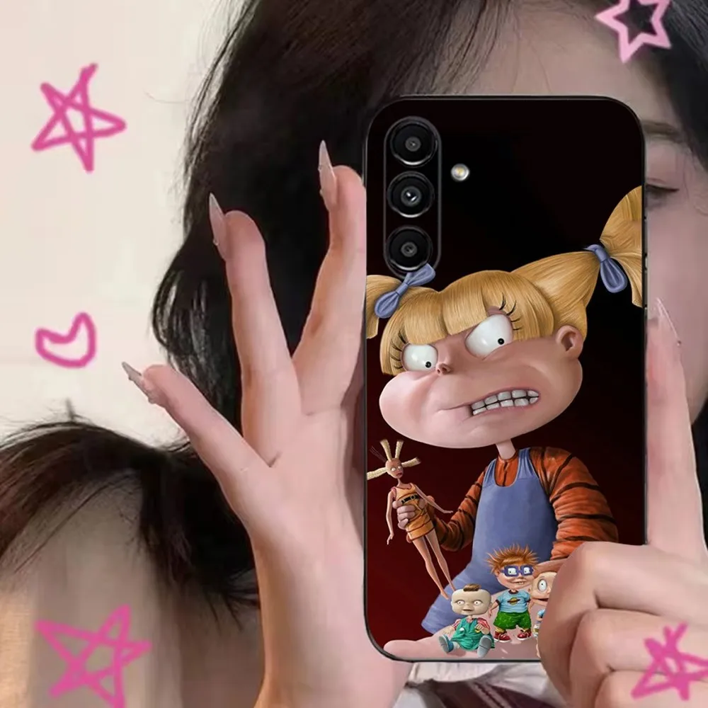Чехол для телефона F-Funny R-Rugrats Samsung S24 S21 S22 S23 S30 Ultra S20 Plus Fe Lite Note 10 9 5G черный мягкий