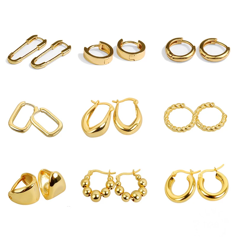 

Trendy Silver Heart Ear Studs For Women Earrings Gold Plated Irregular Geometric Earring Party Wedding Jewelry Prevent Allergy