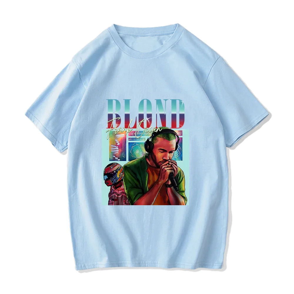 

Frank O-ocean Blond Short-sleeved T-shirt for Men's Summer Anime Print Shirt 100% Cotton Casual O-neck Comfortable Fabric Tops