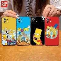 bandai simpson phone case black silicone for iphone 13 pro max 11 12 xr x xs mini for 6 6s 7 8 plus funda shell cover