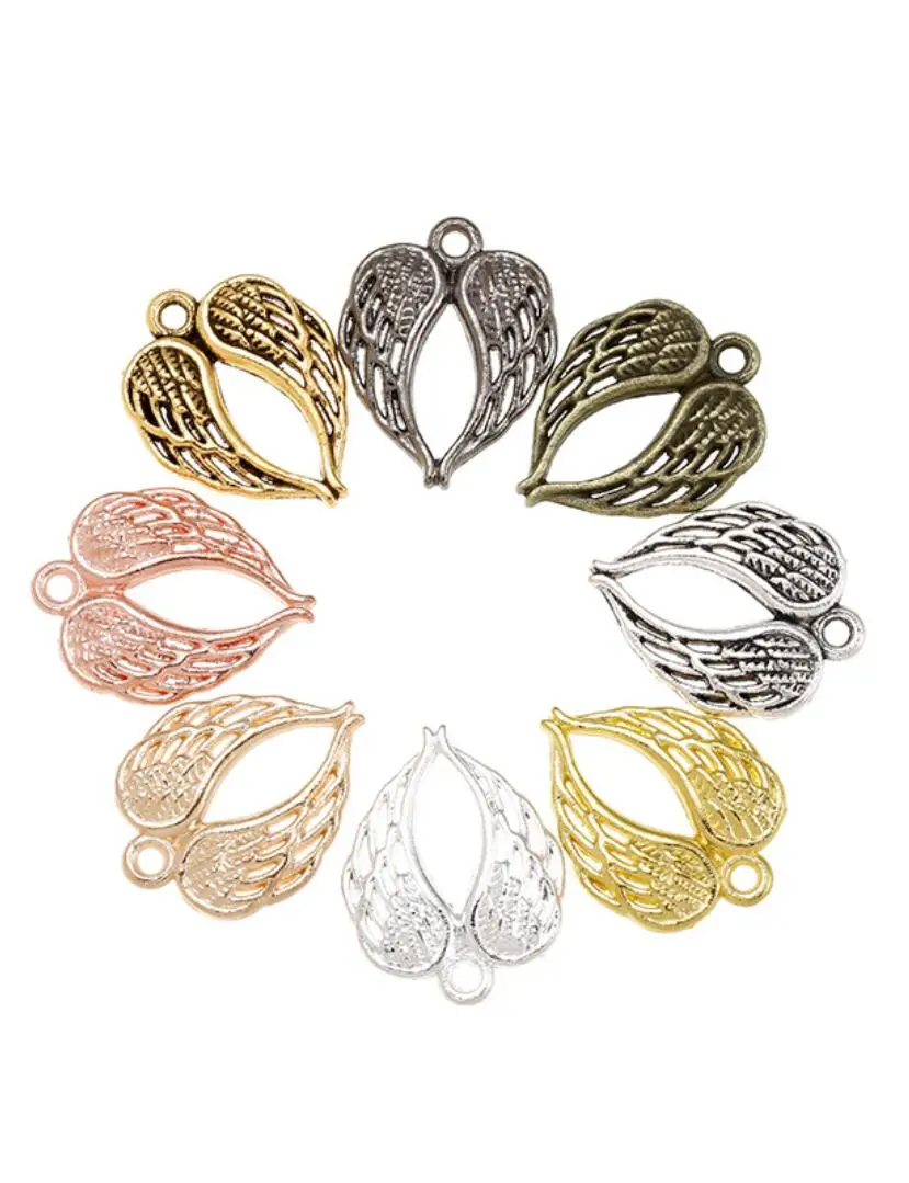 20 шт. новый продукт античное серебро цвет крылья подвески кулон ювелирные
