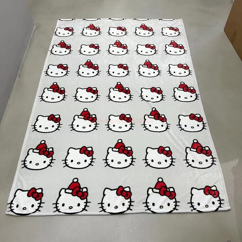

Sanrio Hello Kitty Blanket Halloween Plush Ghost Cartoon Large Flannel Blanket New Cute Cotton Sofa Nap Bed Sheet Christmas Gift