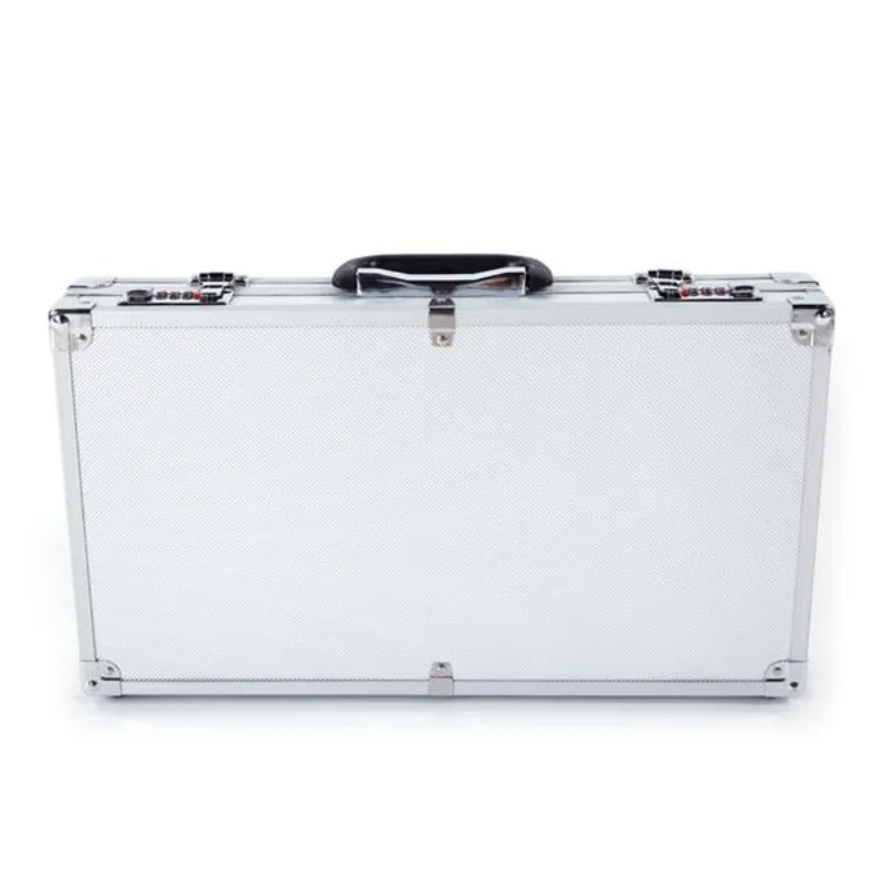 

45*25*7.5cm Aluminum New Framed Locking Gun Pistol HandGun Lock Box Hard Storage Carry Case Silver[US Stock]