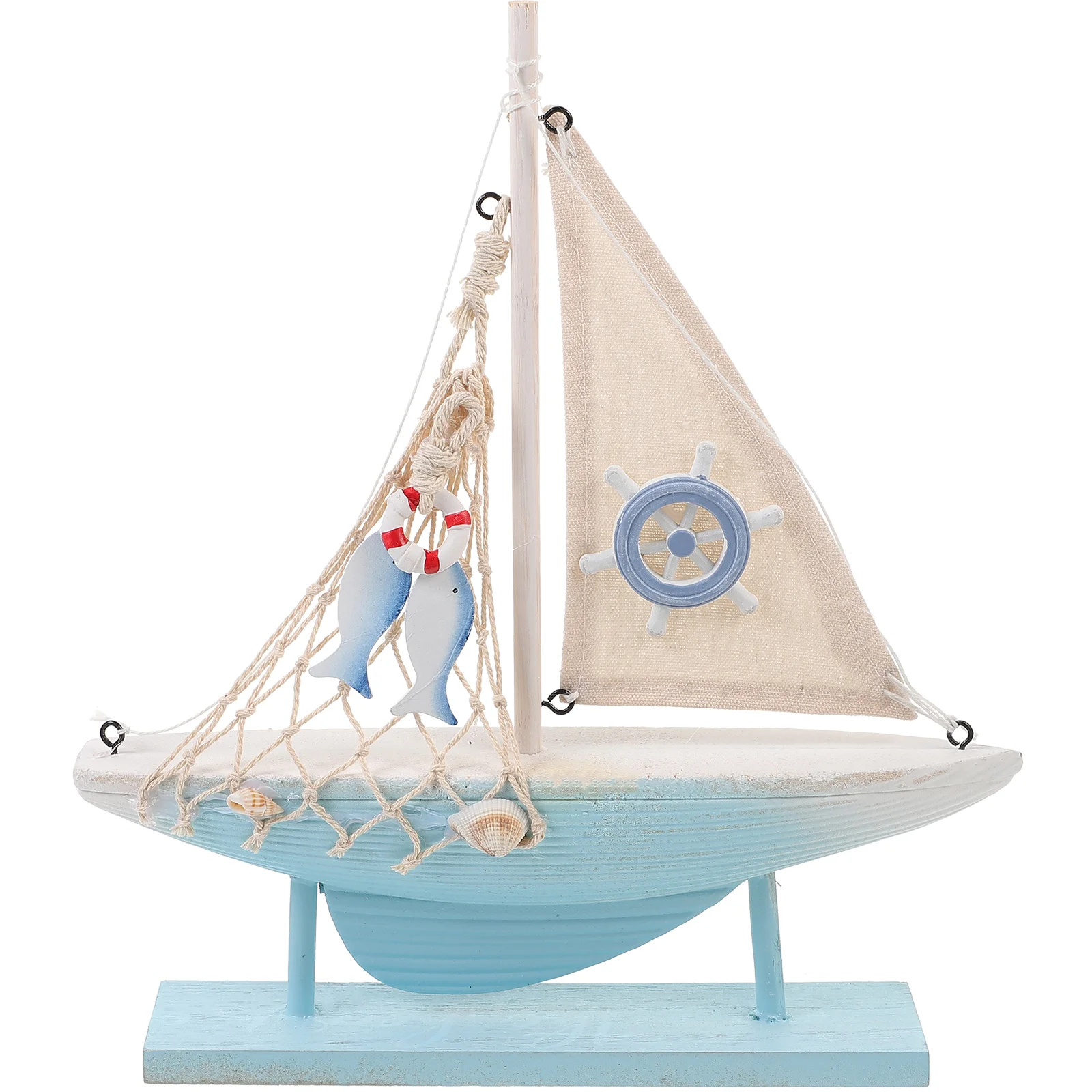 

Mediterranean Sailboat Office Tabletop Decor Nautical Sailing Wooden Figurine Small Model Rustic Centerpieces Tables