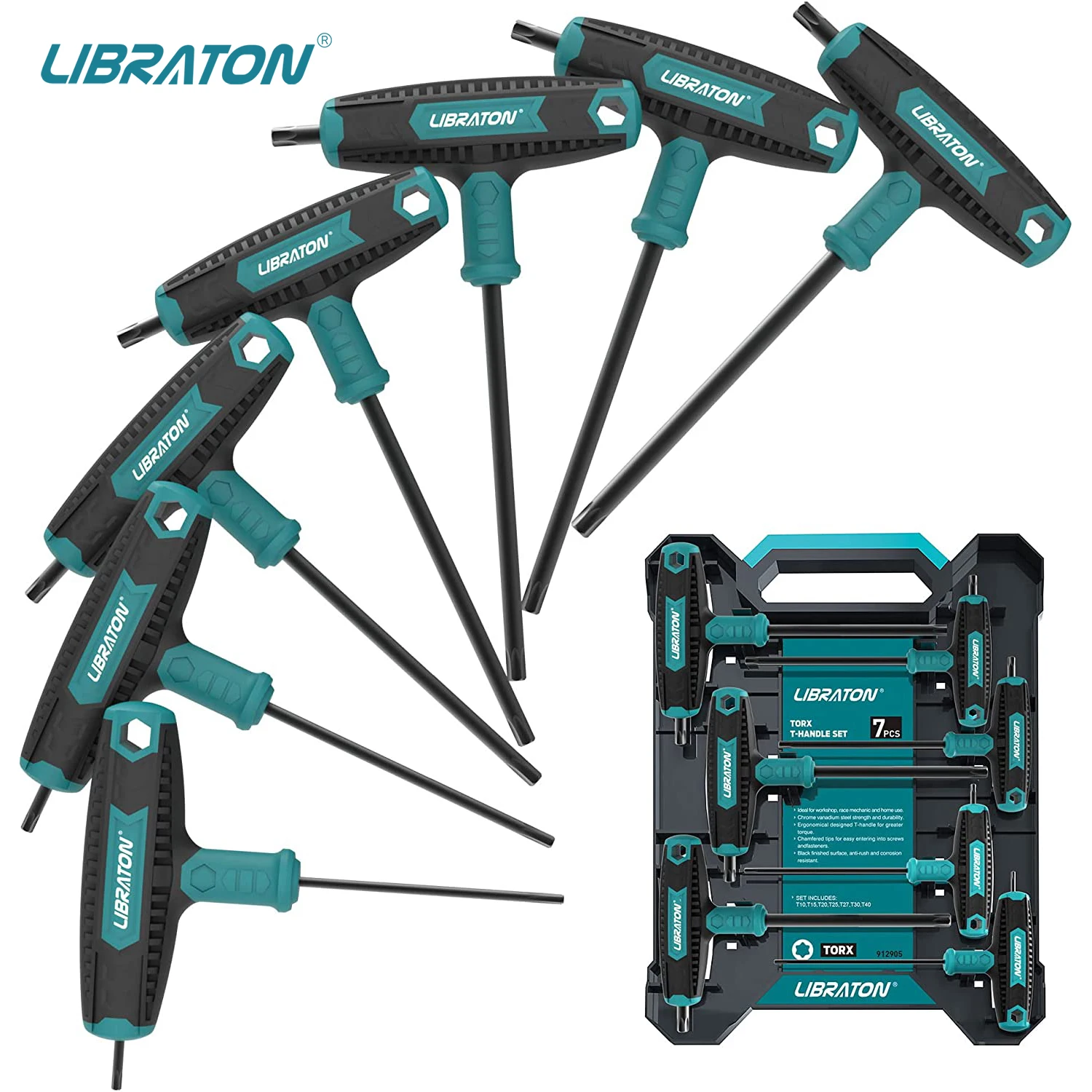 

Набор Ключей Torx Libraton Из 7 Предметов С Т-образной Ручкой