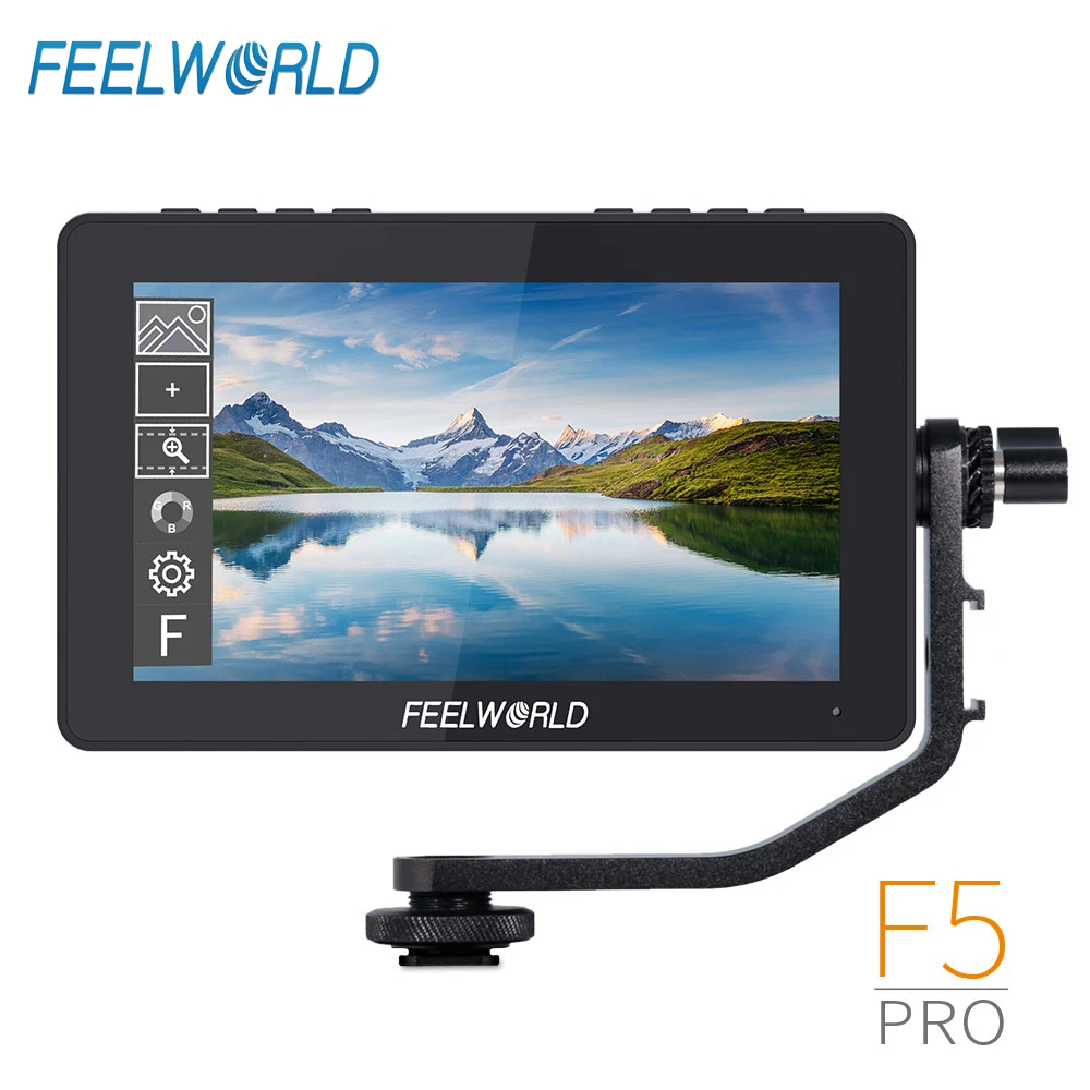 

FEELWORLD F5 Pro 5.5 Inch on DSLR Camera Field Monitor 1920x1080 IPS Touch Screen FHD 4K HDMI Video Focus Assist for Gimbal Rig