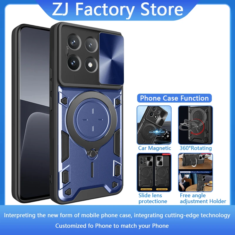 Чехол для Xiaomi Redmi K70E магнитный держатель кольцо армированный телефонный чехол