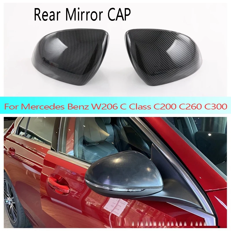 

Car Rear Mirror Cap Carbon Fiber ABS Rearview Mirror Housing for Mercedes Benz W206 C Class C200 C260 C300 2022