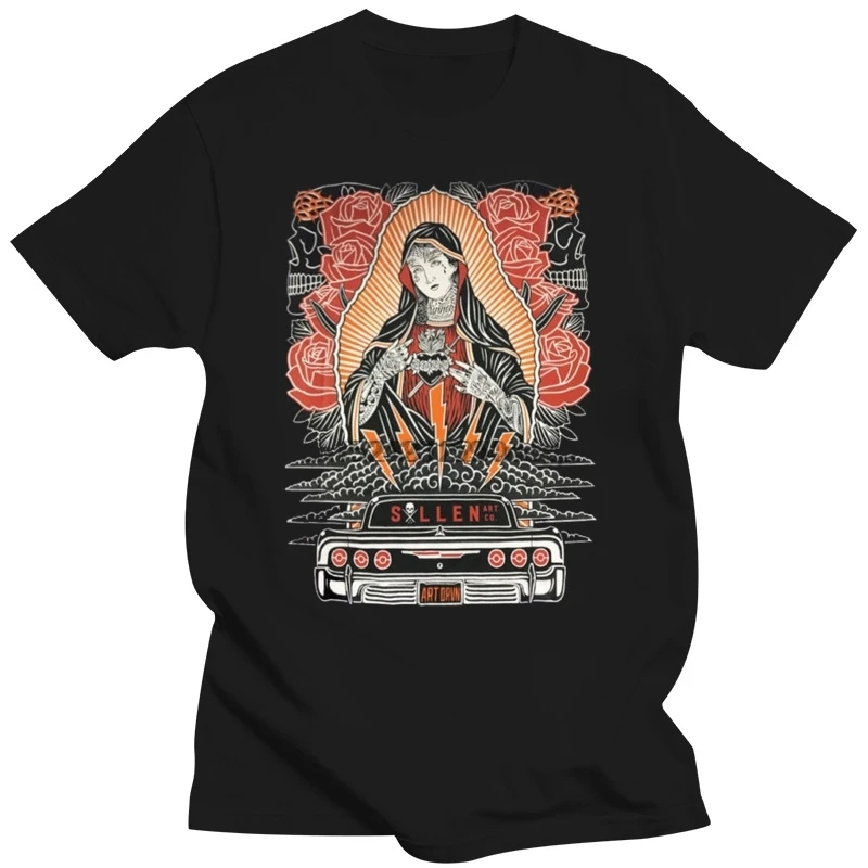 

Sullen Мужская Бездымная футболка Черная Дева Мария Татуированная одежда