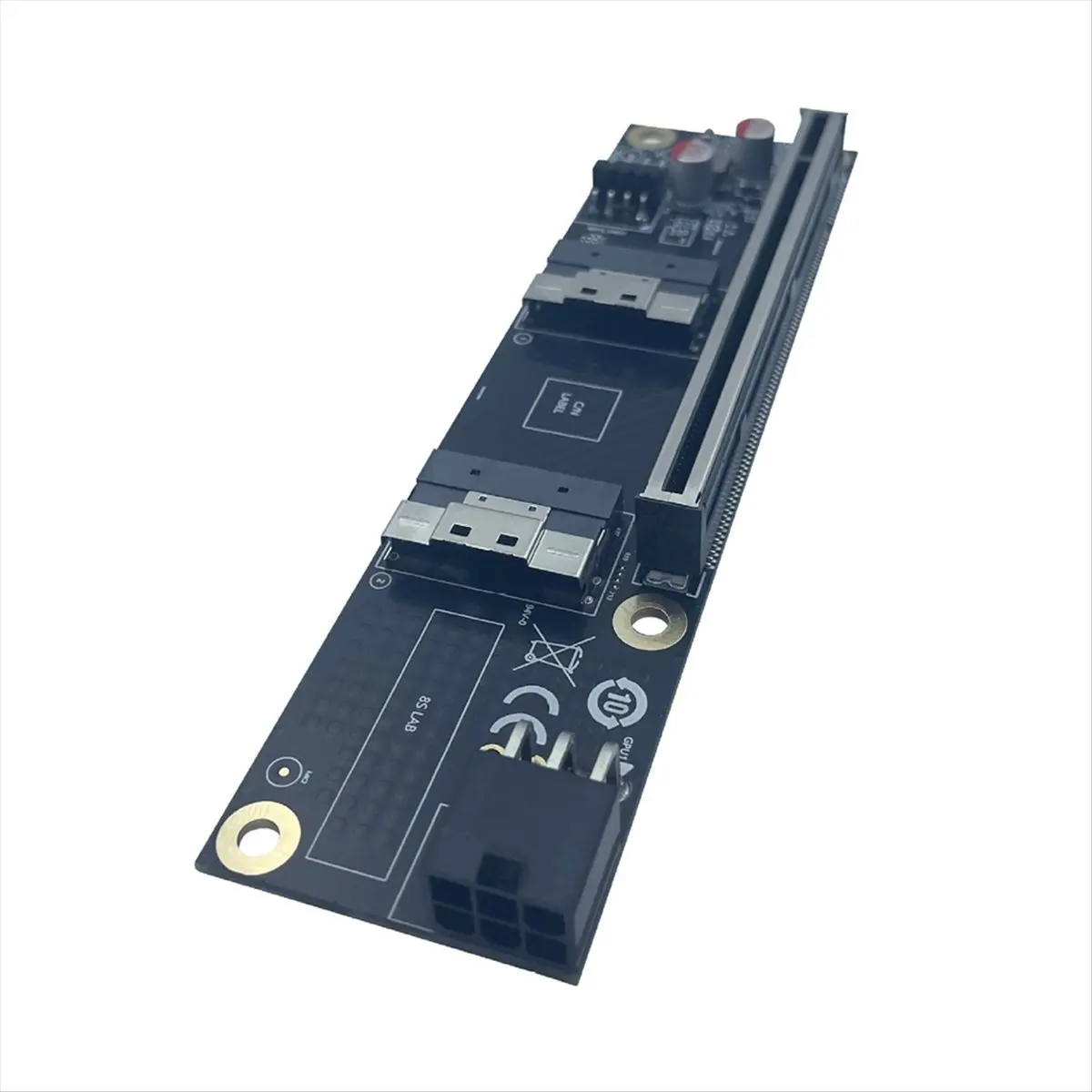 Фото 2-портовая плата адаптера PCI-E 4.0 X16 к SlimSAS SFF-8654 GEN4 SFF-8654-8i SFF8654 Riser Card для видеокарты GPU №2