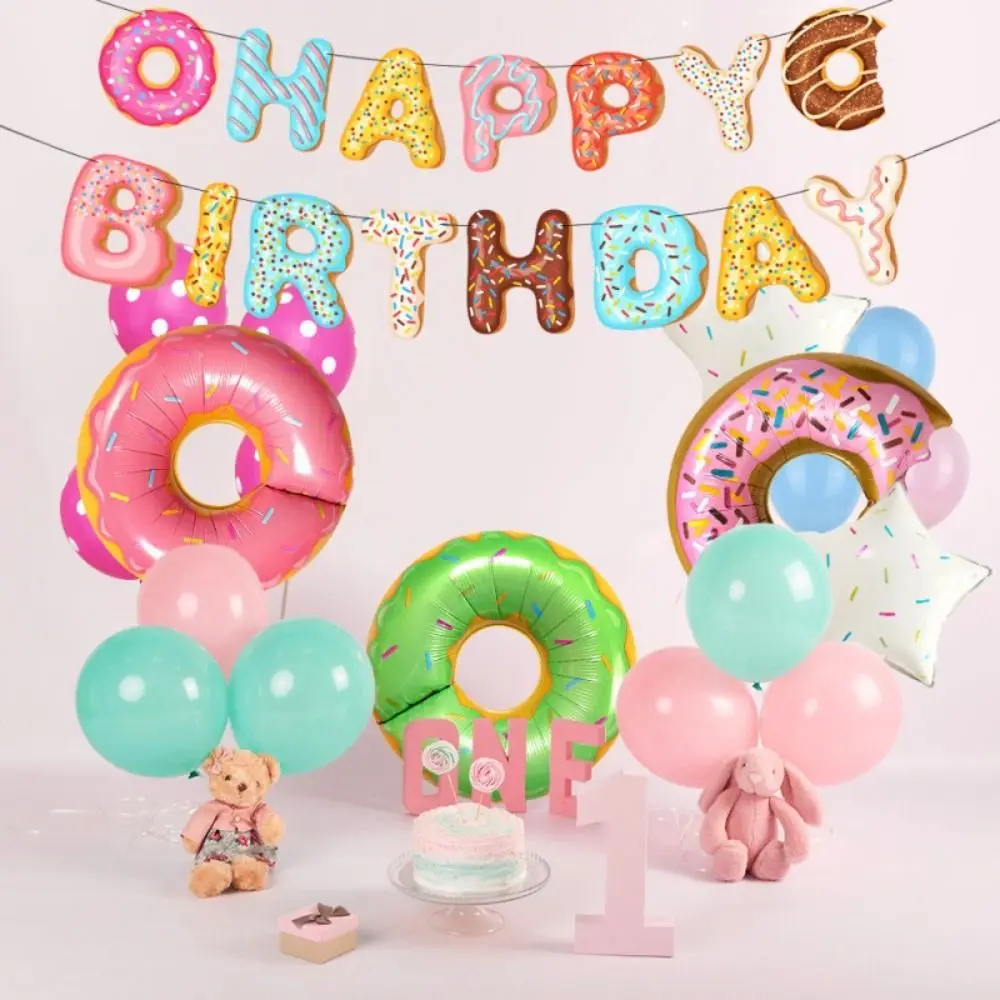

5pcs/lot 32inch Foil Donut Number Balloons with Doughnut Balloon Set Birthday Globos Birthday Party Decorations Kids Baby Shower