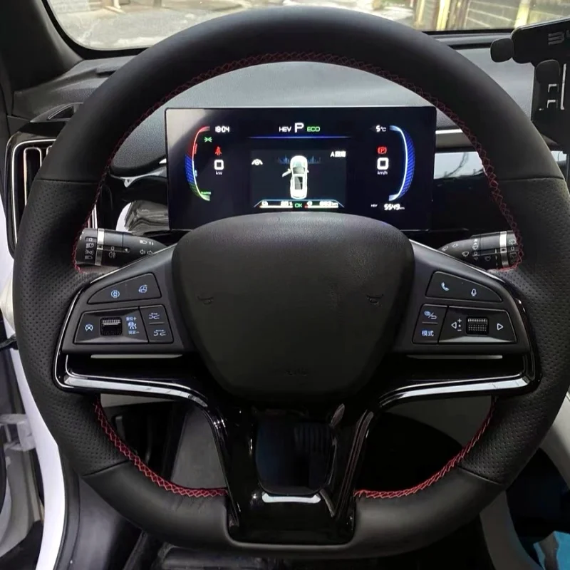 

Чехол на руль автомобиля из искусственной кожи для BYD Song Plus Dmi Song Pro EV BYD Qin Plus 2020-2023, плетеный чехол на руль