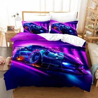 car duvet cover kids comforter bedding set 3d queen king size racing cars sports single boy adult teens twin full bed linen
