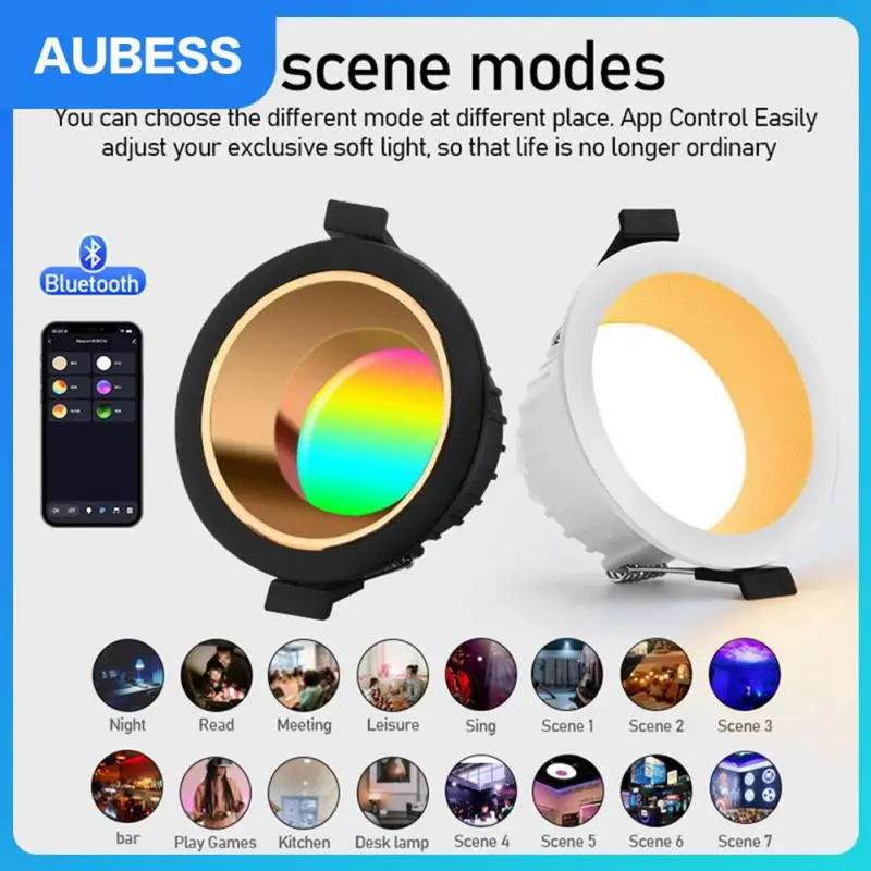 

110v 220v Smart Led Downlight Voice Control Led Downlight Rgb Ww Cw Smart Ceiling Light App Control 4inch Smart Home