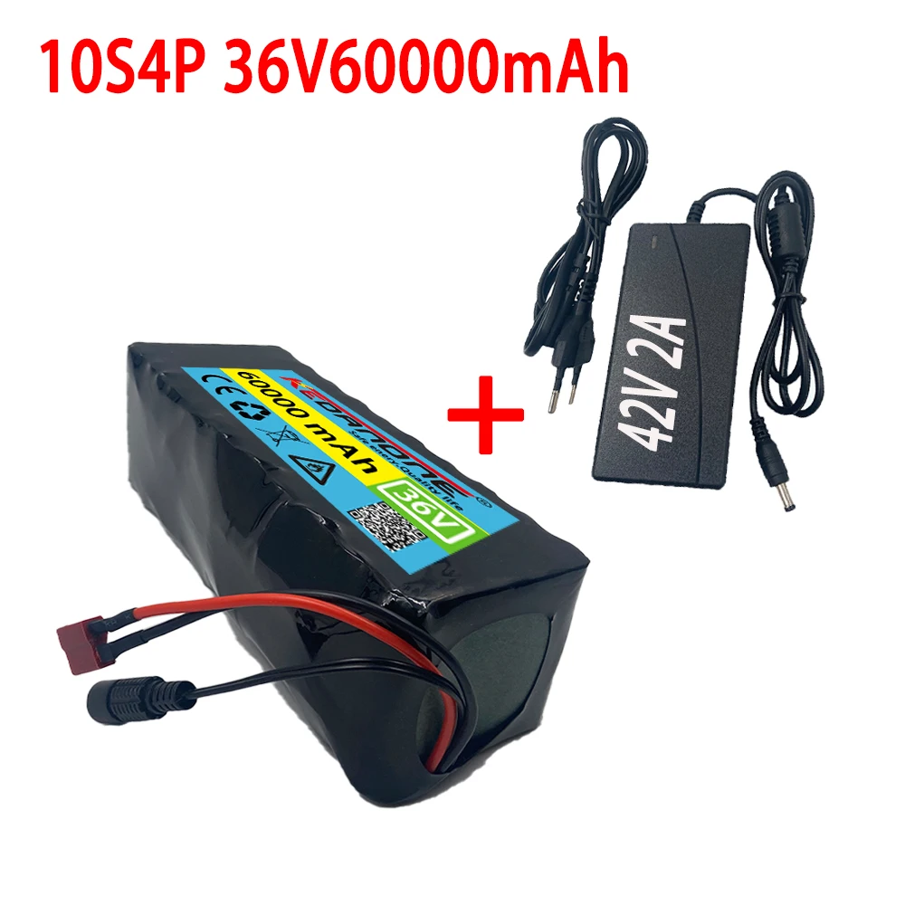 Фото Новый 36V10s4p 100Ah 100000mAh 1000W литиевый аккумулятор большой емкости 18650, электрический велосипед скутер с BMS Tplug №3