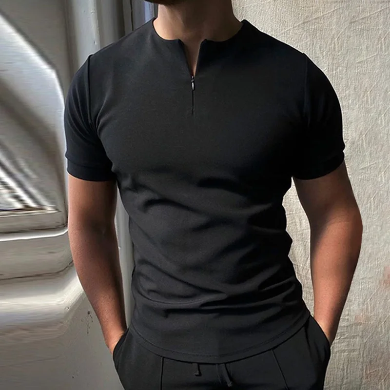 

Men's Short Sleeve T-Shirt 2023 Summer New Slim Simple Solid Color Fashion Casual Large Size T-Shirt