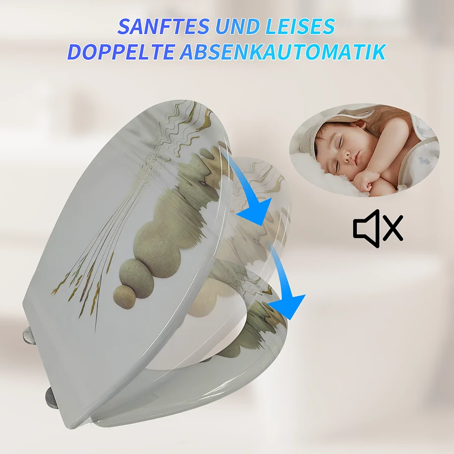 Удлиненное сиденье для унитаза ландшафтное украшение декоративное с крышкой