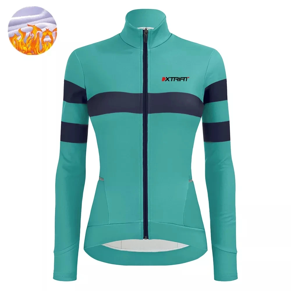 

XTRIAT Women Cycling Jersey Winter Thermal Fleece Jacket Long Sleeve Bicycle Clothes Ciclismo MTB Mountain Bike Wear Warm Coat